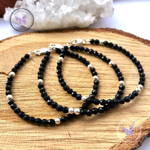 Black Onyx Faceted Beaded Bracelet